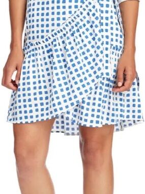 Vineyard Vines Blue Gingham Ruffle Mini Skirt small NWT
